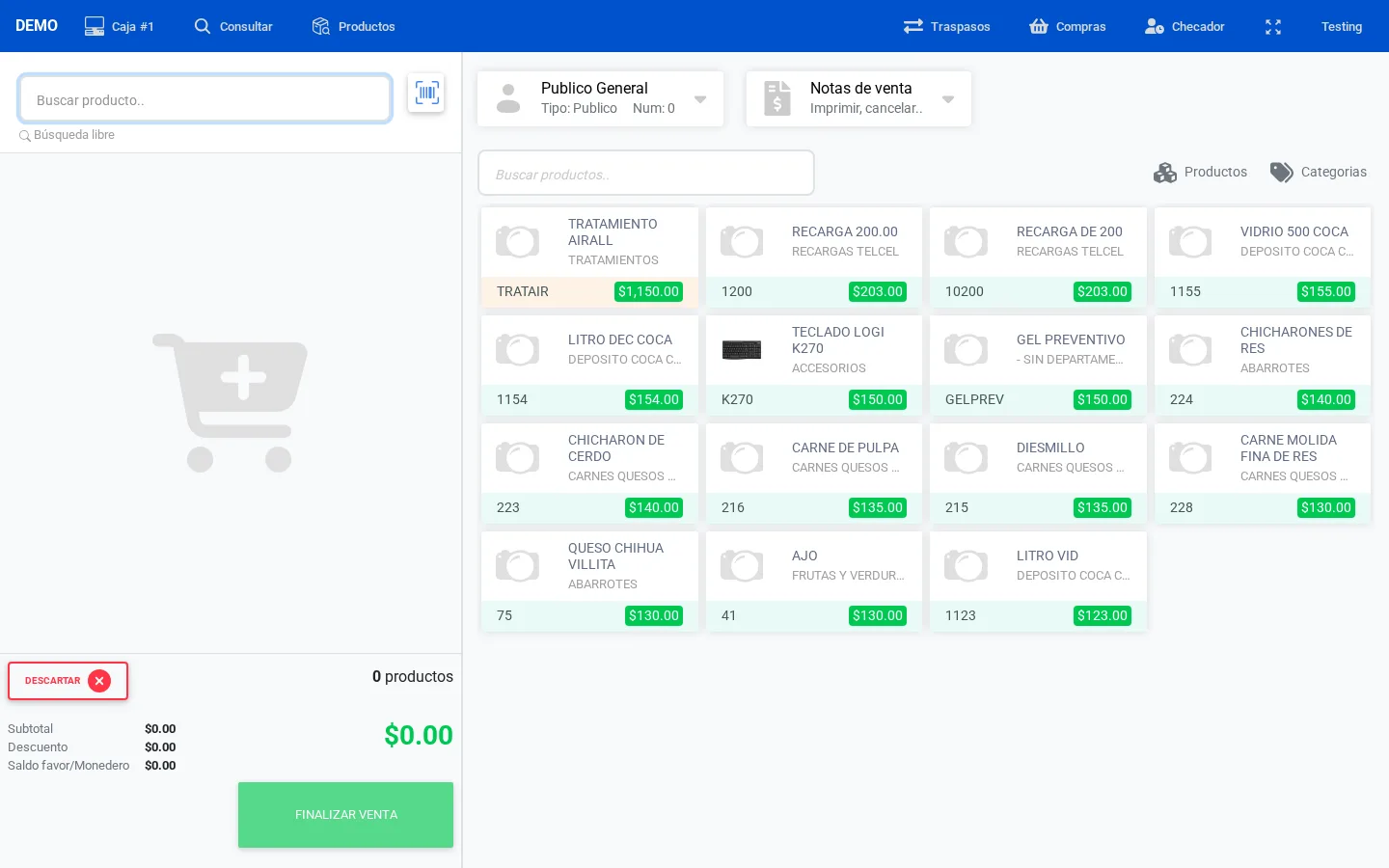 Punto de venta Kapi — interfaz real del sistema